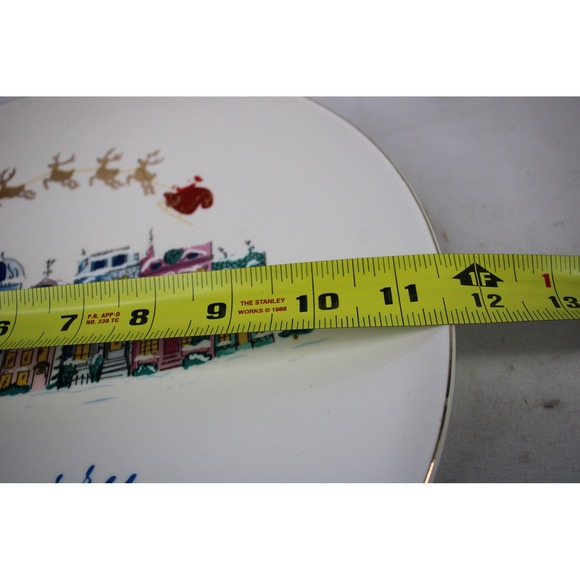 Joyland Christmas Village Santa Sleigh Reindeer Merry Bright Decorative Plate - Picture 7 of 7